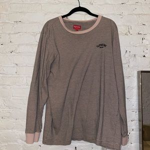 Supreme Striped Long Sleeve Shirt - M